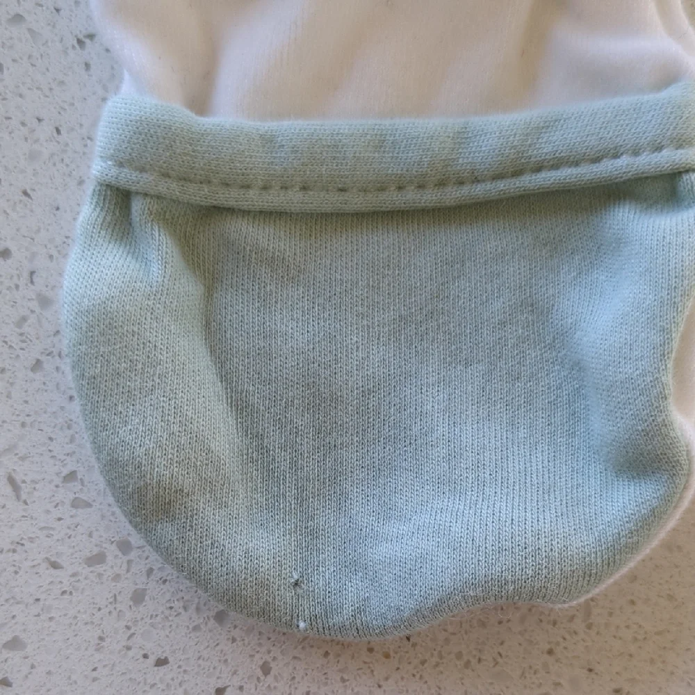 Set Of 2 Newborn (0-3 Months) No scratch Baby Mittens White, Sage Green, Gray